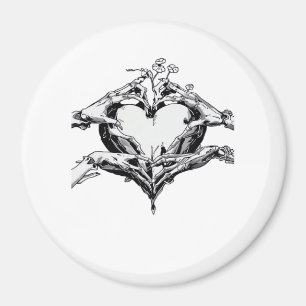 Skydda ett hjärta - Skeleton Hand Heart Magnet