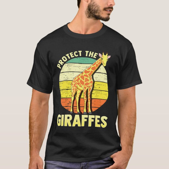 Skydda Giraffes Animal Apparel Zoo T Shirt (Framsida)