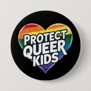 Skydda HBTQ-barn Regnbågs Hjärtat HBTQ Stolthet Knapp
