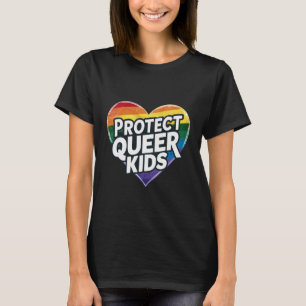 Skydda HBTQ-barn Regnbågs Hjärtat HBTQ-stolthet T Shirt