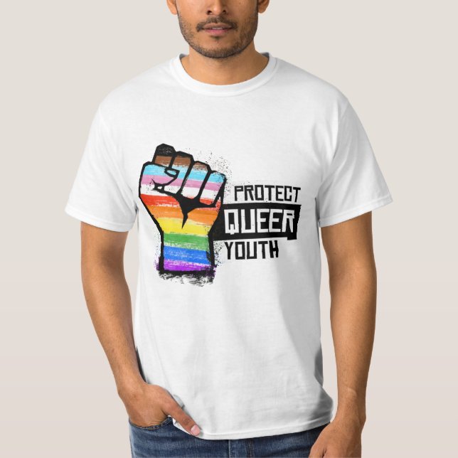 Skydda HBTQ-ungdomar - Progress Pride Fist T Shirt (Framsida)