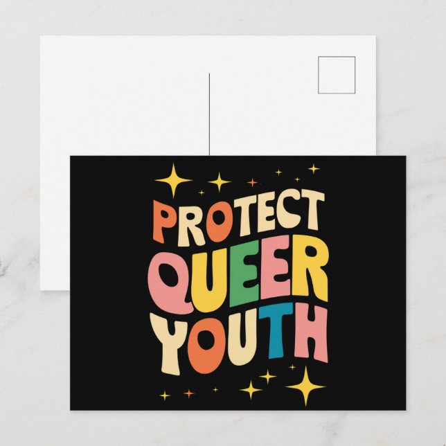 Skydda HBTQ-ungdomar Skydda Transbarn HBTQ Vykort (Fram/baksida)