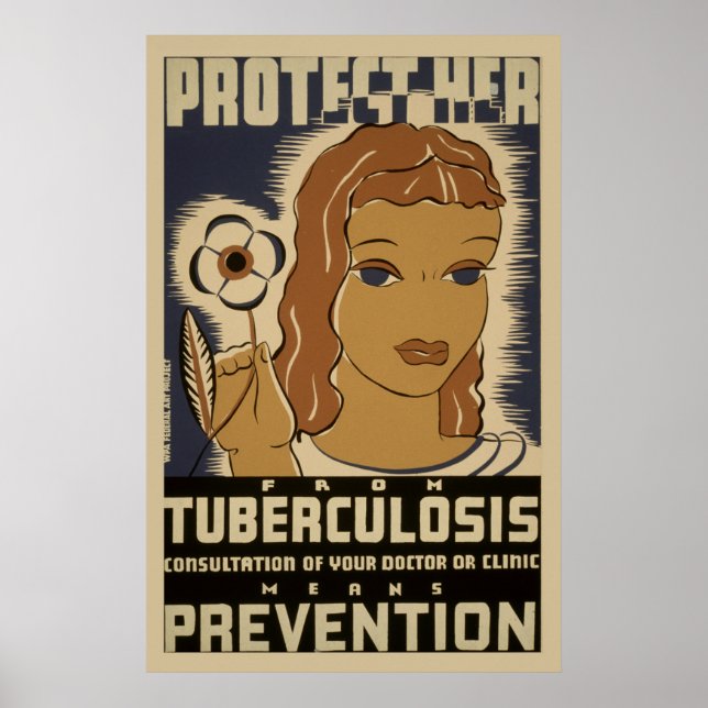 Skydda henne från WPA-hälsa för tuberkulosVintage Poster (Framsidan)