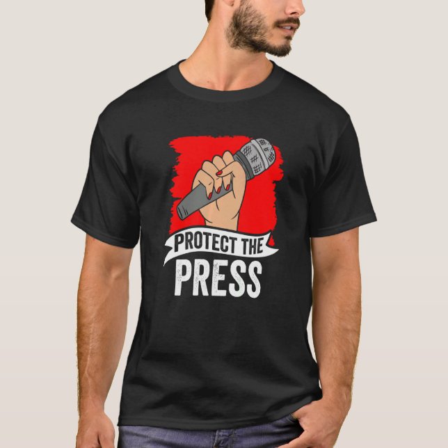 Skydda Högerna för pressfrihetsjournalistik T Shirt (Framsida)