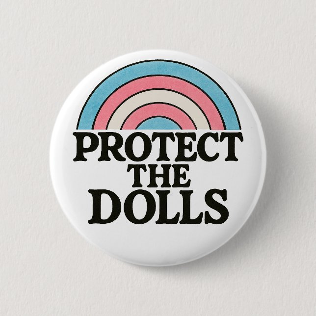 Skydda illustrationen av Flagga Dolls Trans Knapp (Framsida)