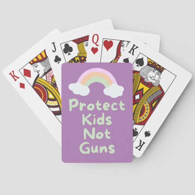 Skydda Kids Not Guns Ord Art Casinokort (Baksidan)