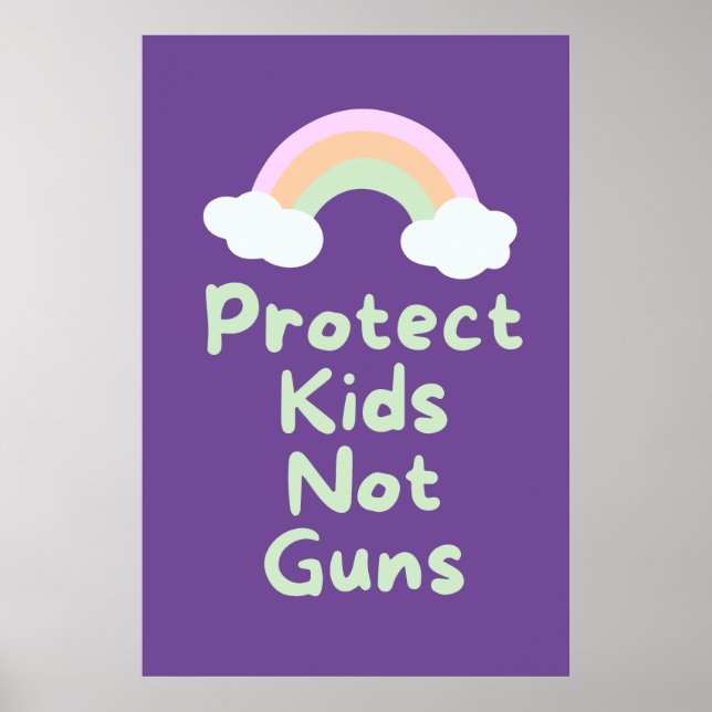 Skydda Kids Not Guns Ord Art Poster (Framsidan)
