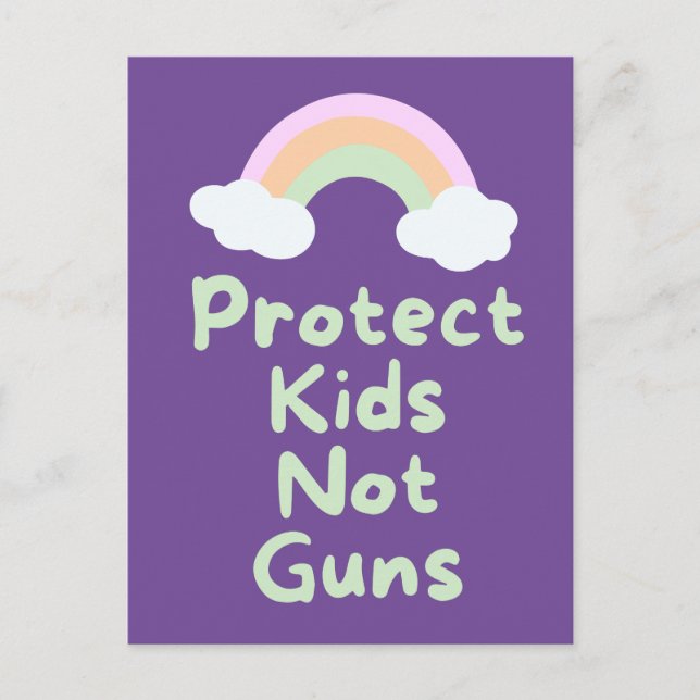 Skydda Kids Not Guns Ord Art Vykort (Framsida)