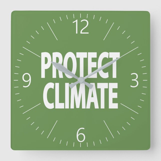 Skydda klimatet fyrkantig klocka (Framsida)