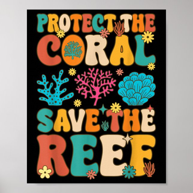 Skydda korallens Spara Reef Coral A. Poster (Framsidan)