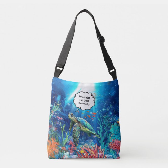 Skydda korallmetropolis axelväska (Framsida)