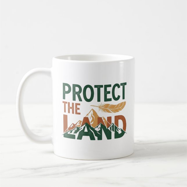 "Skydda Landet" Berg med Fjäder  Kaffemugg (Vänster)
