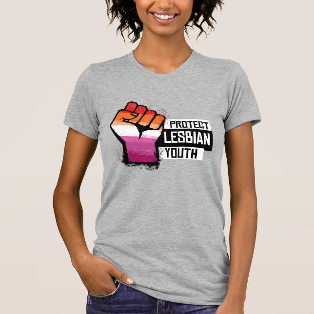 Skydda lesbisk ungdom t shirt (Framsida)