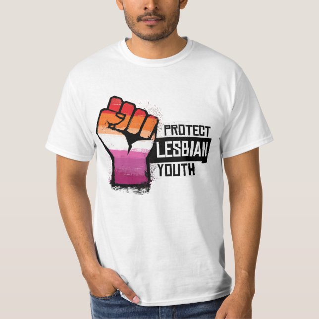 Skydda lesbisk ungdom t shirt (Framsida)