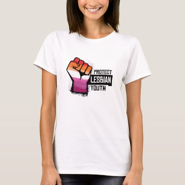 Skydda lesbisk ungdom t shirt (Framsida)
