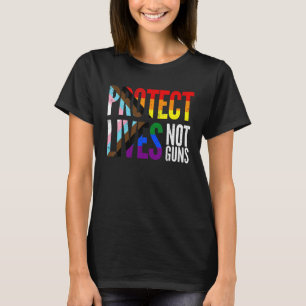 Skydda liv, inte vapen, regnbåge Progress Pride Fl T Shirt