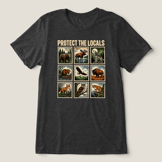 Skydda Lokala Frimärken T Shirt (Design Framsida)