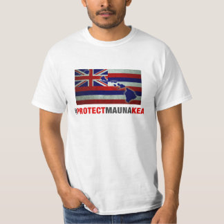 Skydda Mauna Kea - den Hawaii statlig flagga Tee
