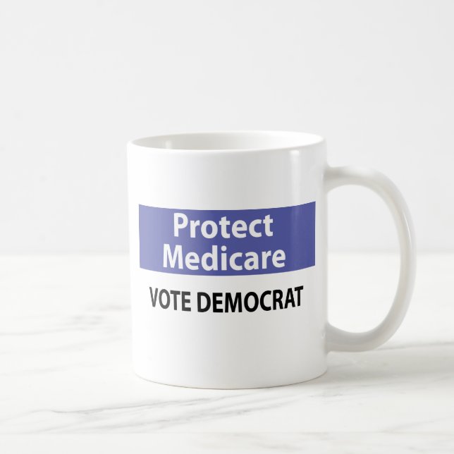 Skydda Medicare: Rösta demokraten Kaffemugg (Höger)