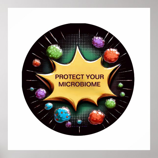 Skydda mikrobiomens probiotika för tarmhälsa poster (Framsidan)
