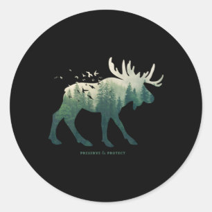 Skydda nationalparken Moose Runt Klistermärke