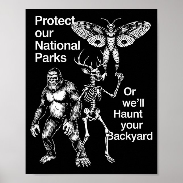 Skydda nationalparker eller hemsök din bakgård poster (Framsidan)
