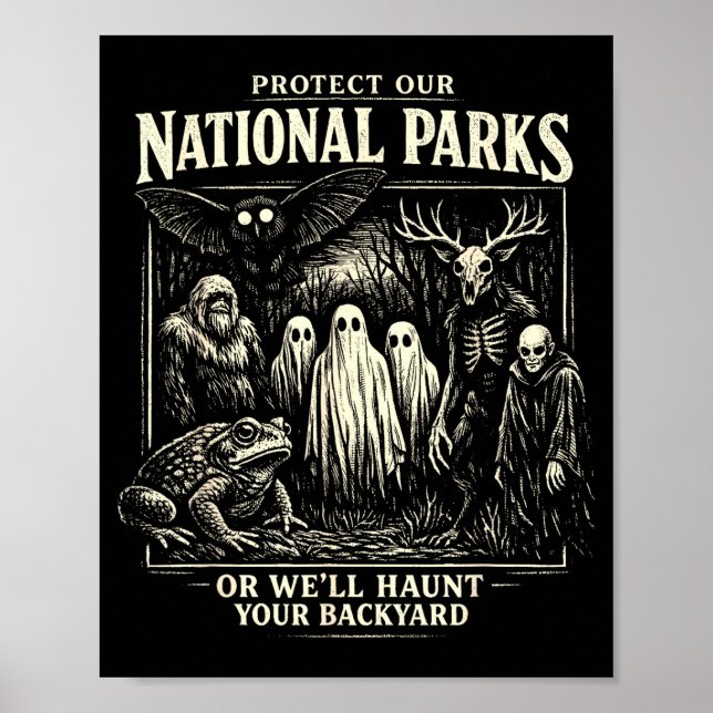 Skydda nationalparker eller hemsök din bakgård poster (Framsidan)