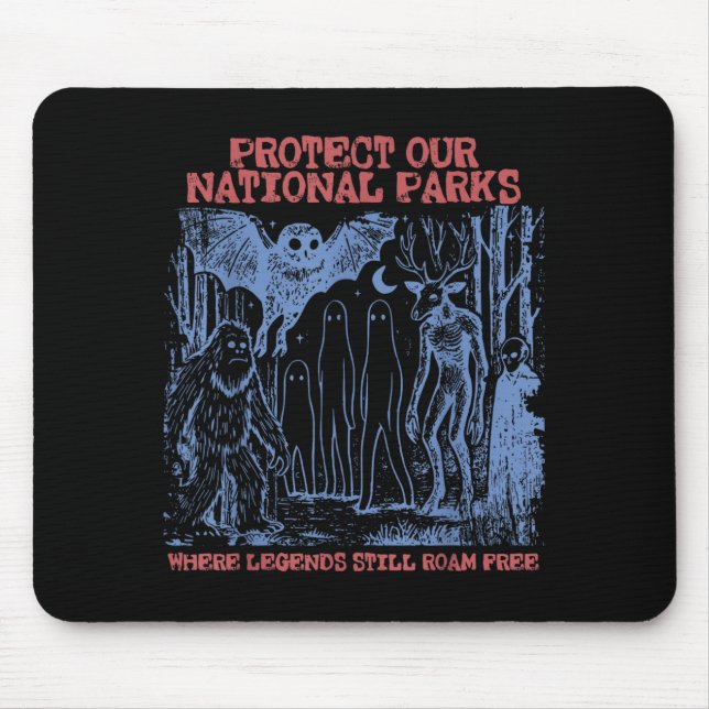Skydda nationella parker Mothman kryptid Weirdcore Musmatta (Framsidan)