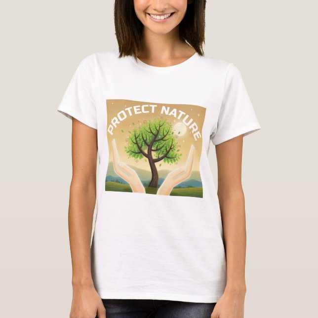 Skydda naturen - Mystical Livets träd Design T Shirt (Framsida)