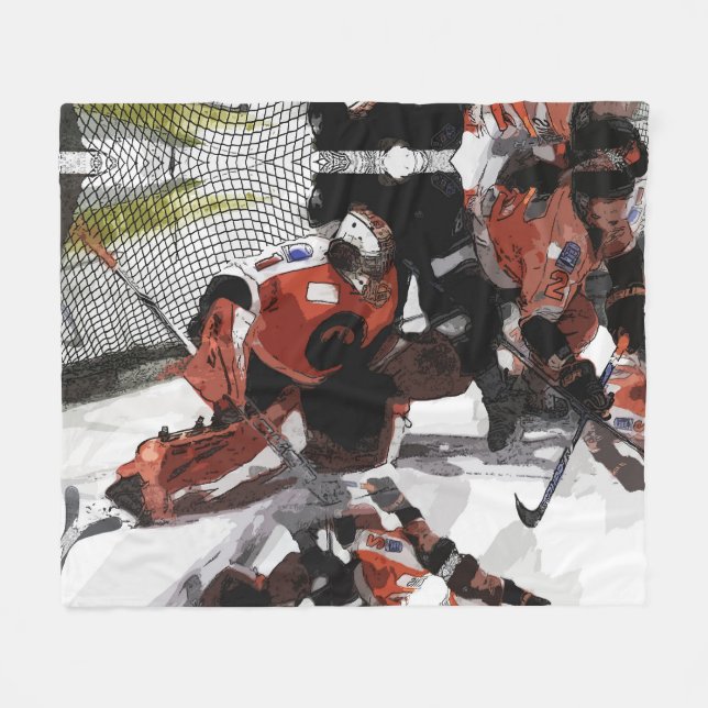 Skydda "Net-Ice Hockey Fleece Blanket" (Framsidan (Horisontell))