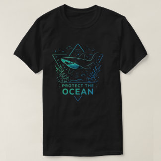 Skydda Oceanen - Neonhaj Konserveringsdesign T Shirt