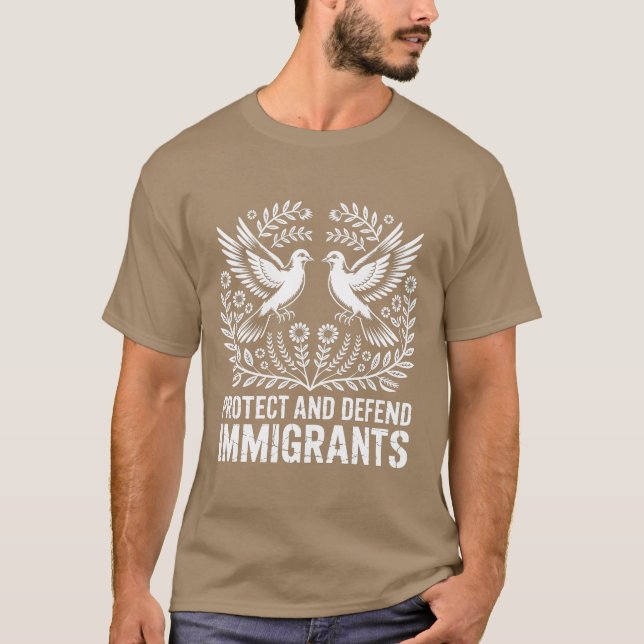 SKYDDA OCH FÖRSVARA INVANDRARE T SHIRT (Framsida)