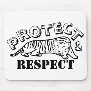 Skydda och respektera Wildlife Tiger Musmatta