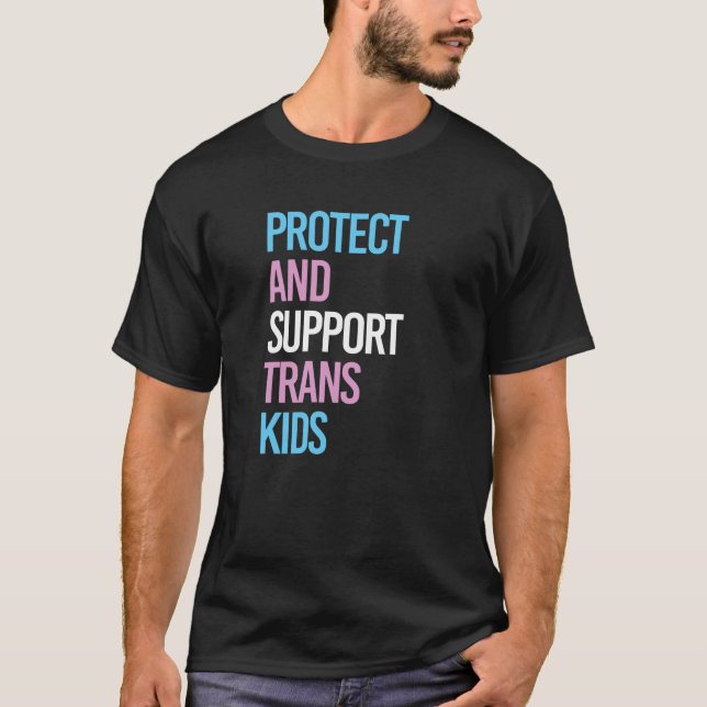 Skydda och stödja Trans Kids T Shirt (Framsida)