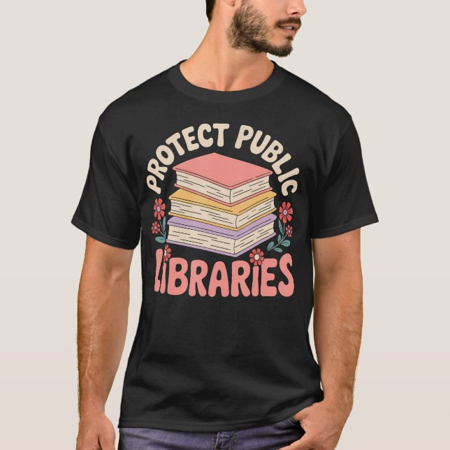 Skydda offentliga bibliotek t shirt (Framsida)