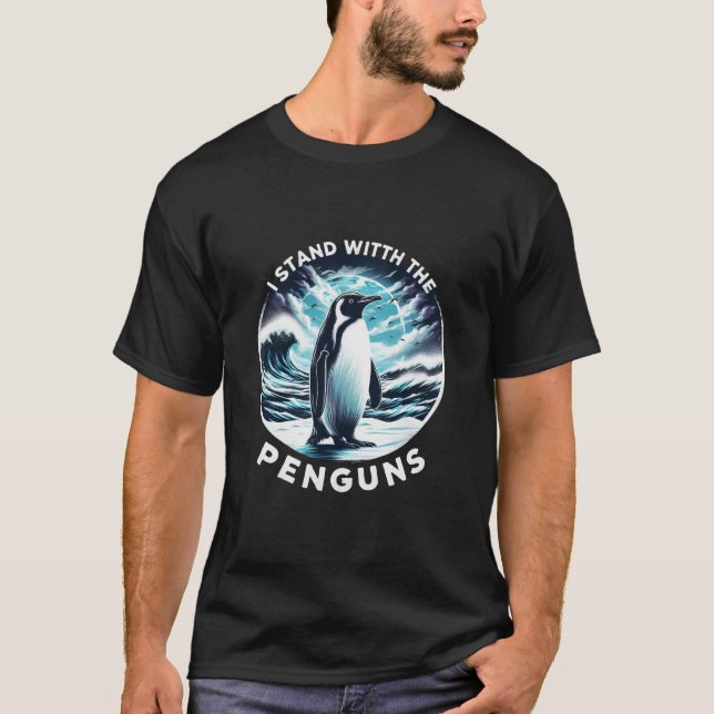 Skydda Penguins stativ för vilda djur T Shirt (Framsida)