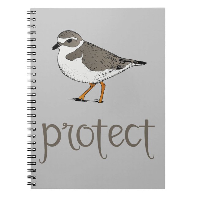 Skydda Piping Plover-fågeln Anteckningsbok (Framsidan)