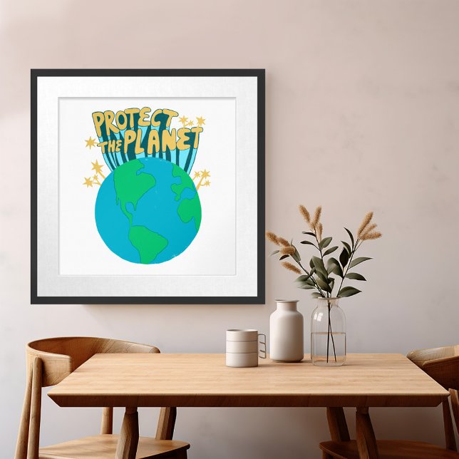 SKYDDA PLANET-SPARANS JORDBRUKSMJÖN Grönt Poster (PROTECT THE PLANET SAVE EARTH Eco Green Poster Wall Art)