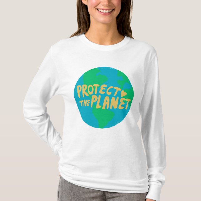 SKYDDA PLANET-SPARANS JORDBRUKSMJÖN Grönt T Shirt (Framsida)