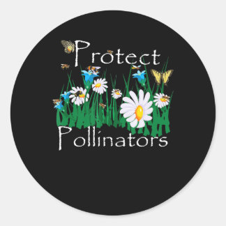 skydda pollinatorbin, blommor av fjärilar runt klistermärke