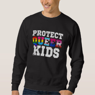 Skydda Queer Kids Lgbt Awareness Gay Lesbisk Prid Lång Ärmad Tröja