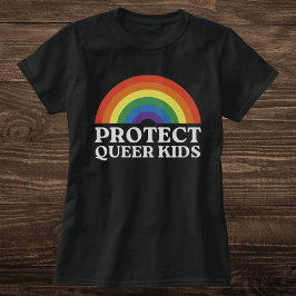 Skydda Queer Kids Rainbow Pride Påstående T Shirt