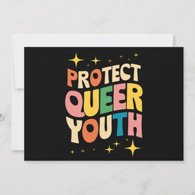 Skydda Queer Ungdom Skydda Trans Barn HBTQ Inbjudningar (Framsida)