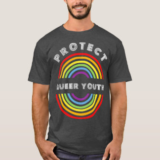 Skydda Quéer Youth Pride LGBT HGBTQ T HBT-stöd T Shirt