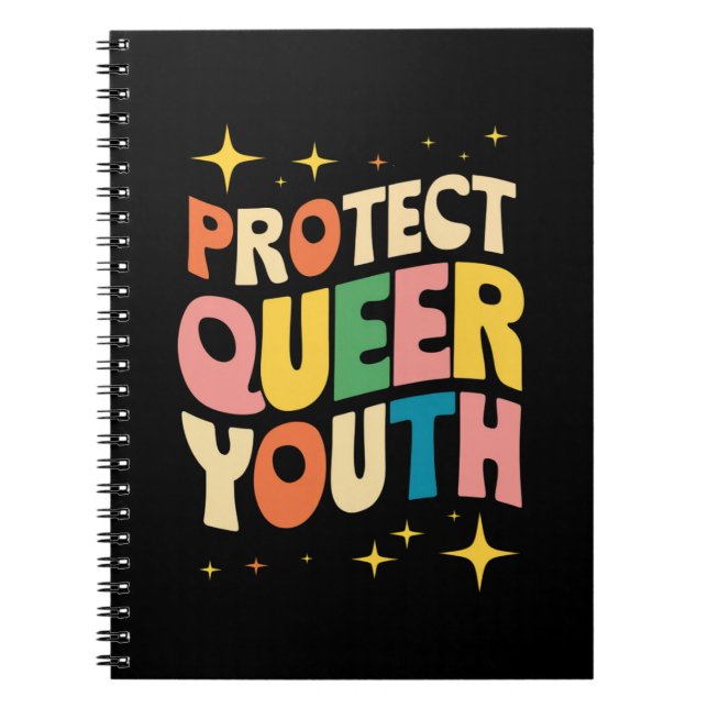 Skydda Queera Ungdomar Skydda Transbarn HBTQ Anteckningsbok (Framsidan)