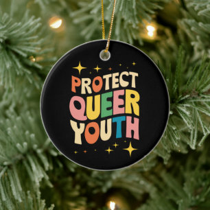 Skydda Queera Ungdomar Skydda Transbarn HBTQ Julgransprydnad Keramik