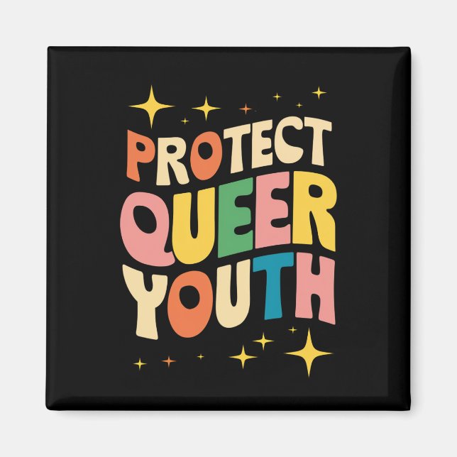Skydda Queera Ungdomar Skydda Transbarn HBTQ Magnet (Framsidan)