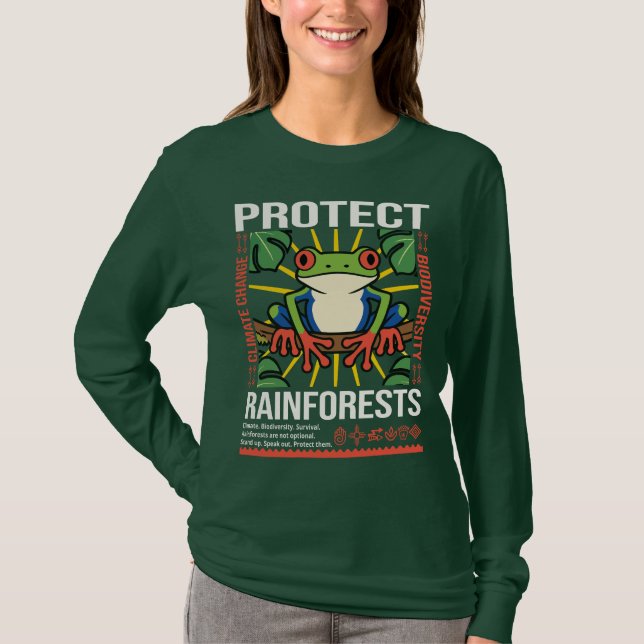 Skydda regnskogars miljömedvetenhet t shirt (Framsida)
