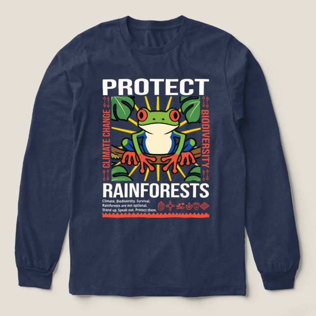 Skydda regnskogars miljömedvetenhet t shirt (Design framsida)