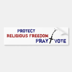 Skydda religiös frihet ber+Rösta bildekalet Bildekal